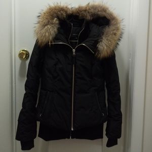 Mackage Romane Black Down Jacket with hood and fur